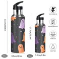 thumbnail image 2 of Yayeee 20oz Insulated Water Bottle Double Wall Stainless Steel with Flip Straw Lid, Halloween Orange Ghosts, 2 of 7