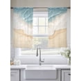 thumbnail image 5 of Abstract Blue Sheer Curtains for Living Room Bedroom, Light-filtering Sheer Curtain, Beige Ombre Beach Ocean Wave Watercolor LigRod Pocket Voile Window Treatment Drapes, 52’’Wx54’’L, 2 Panels Set, 5 of 7