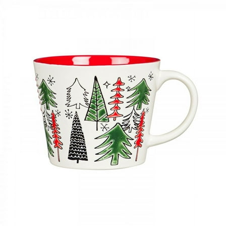 Evergreen 12 OZ Ceramic Cup, Trees