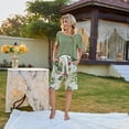 thumbnail image 2 of SWSMCLT Women's Short Sleeve Pajama Set Lounge Comfy Lounge Set Shorts 2 Piece Pajamas Summer Soft Fall Modal Green Small, 2 of 5