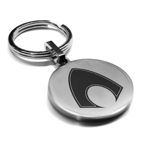 Stainless Steel Aquaman Round Medallion Keychain Circle Ring