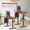 thumbnail image 3 of vfytbgnhj Height Adjustable Standing Home Office Desk | 80  X 40  | Ergonomic Sit Stand  Desk | Adjustable WFH Computer Table | Portable Side Table Computer Desk | Walnut, 3 of 9