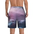 thumbnail image 3 of KLL lighthouse Waves Torrential Rain Men's Casual Summer Beach Shorts Hawaiian Shorts with Pockets-3X-Large, 3 of 5