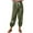 Army Green, variant on lcziwo Cotton Linen Capris for Women Summer Baggy Elastic Bottom Harem Pants Fashion Dandelion Print Drawstring Cropped Trousers with Pockets on Sale Clearance Army Green M