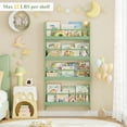 thumbnail image 4 of Homfa 4-Tier Wall Bookshelf, 43.7"H Wall Mounted Kids Bookshelf, Book Storage Rack for Kids Room, Green, 4 of 9