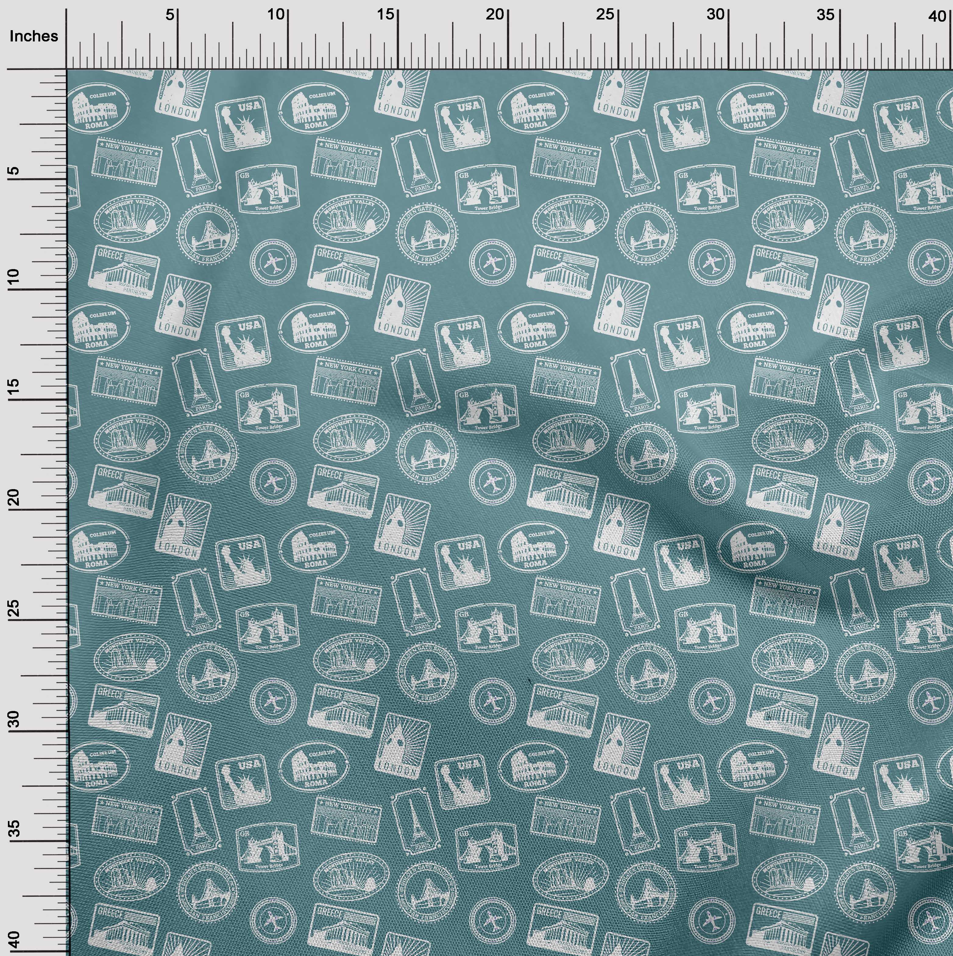 oneOone Viscose Jersey Dusty Teal Green Fabric Travel Quilting Supplies Print Sewing Fabric By The Yard 60 Inch Wide