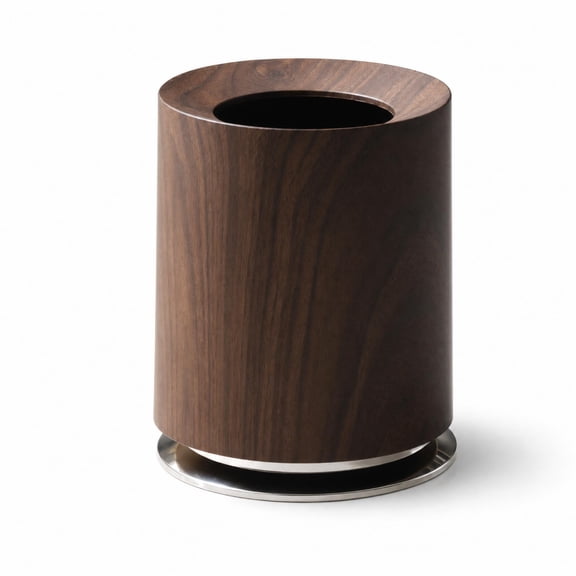 EHJRE Trash Can Garbage Bin Waste Basket Open Top Minimal Style Wood Grain Exterior 12 Liter Capacity for Bedroom Bathroom Kitchen Home