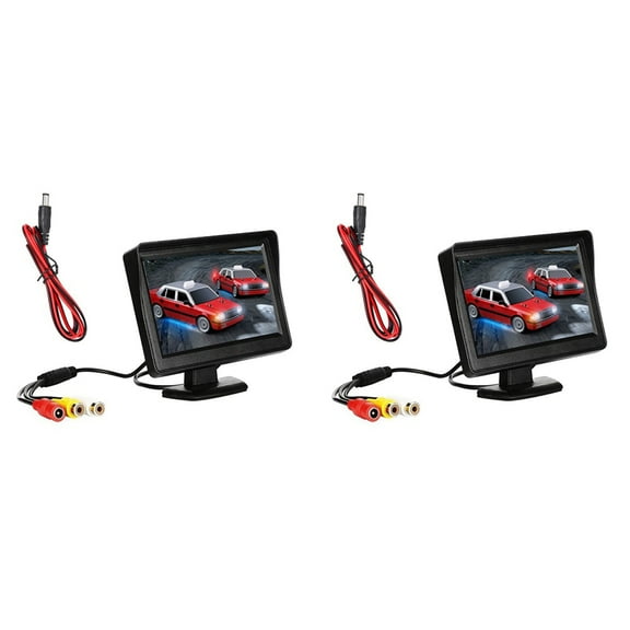 2X DC 9V-24V 4.3 Inch Rearview Monitor Kit TFT LCD Car Rear View Camera Reversing Parking System Monitor Without Camera