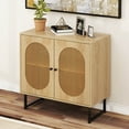 thumbnail image 2 of Costway Buffet Cabinet with 2 Doors Adjustable Shelf Metal Legs Accent Floor Cabinet Natural, 2 of 10