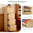 thumbnail image 3 of Ktaxon Tall 4-Drawer Wood File Cabinet Vertical Filing Cabinet for Letter A4-Sized Files Easy to Assemble, Modern Style Fluted Design Wood, 3 of 8