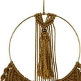 thumbnail image 4 of DecMode Brown Fabric Intricately Weaved Macrame Wall Decor with Beaded Fringe Tassels, 4 of 9
