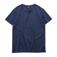 thumbnail image 3 of Camiseta de seda fina de verano de Dukeen para hombre, cuello redondo, manga corta, informal, suave, para fitness, camisetas modal de algodón lisas de gran tamaño, 3 of 5