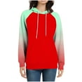 thumbnail image 4 of Miluxas Womens Crewneck Pullover Shirts Lightweight Sweatshirt Gradient Printed Casual Loose Trendy Long Sleeve Tops with Pocket Red XXL(XXL), 4 of 6