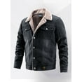 thumbnail image 4 of Winter Fleece Fashion Shawl Collar Jacket Casual Coat (XL, Black), 4 of 6