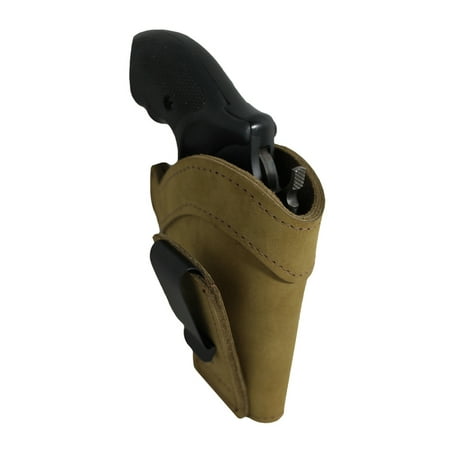 Barsony Right Olive Drab Leather Tuckable IWB Holster Size 2 Charter Arms Rossi Ruger LCR S&W  .22 .38 .357
