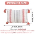 thumbnail image 2 of Funda de almohada de estilo bohemio con cintura de 12 x 20 pulgadas, linda funda de almohada, serie minimalista neutra, funda de cojín tejida con borlas con mechones, 2 of 5