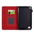 thumbnail image 4 of Embossed Folio Flip Smart Case for Amazon Fire HD 7 2019/2017/2015, Premium PU Leather Kickstand Card Slots Magnetic Auto Sleep / Wake with Pen Slot Case for Fire HD 7 2019/2017/2015, Red, 4 of 5