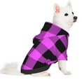 thumbnail image 3 of Bingfone Purple Black Buffalo Plaid Dog Clothes Hoodie, Pet Winter Coat,Puppy Sweatshirts For Small Dogs Boy Girl,Suitable For All Breeds-Xx-Large, 3 of 9