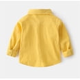 thumbnail image 5 of Boys Shirts Kids Long Sleeve Cotton Cute Cartoon Lapel Shirt Blouse Clothes Boys' Tops Yellow 2 Years-3 Years, 5 of 7