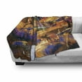 thumbnail image 3 of Fantasy Soft Flannel Fleece Throw Blanket, Vivid Colored Dreamy Environment with Water in Bedrocks Spring Scene Print, Cozy Plush for Indoor and Outdoor Use, 50" x 60", Tan Orange, by Ambesonne, 3 of 6