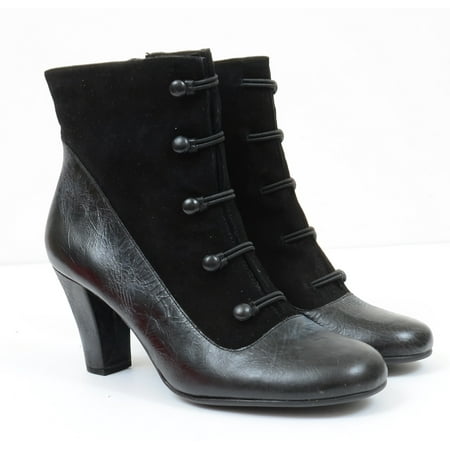 Aerosoles Tyrolean Women's 11 Victorian Granny Retro Leather Black Bootie