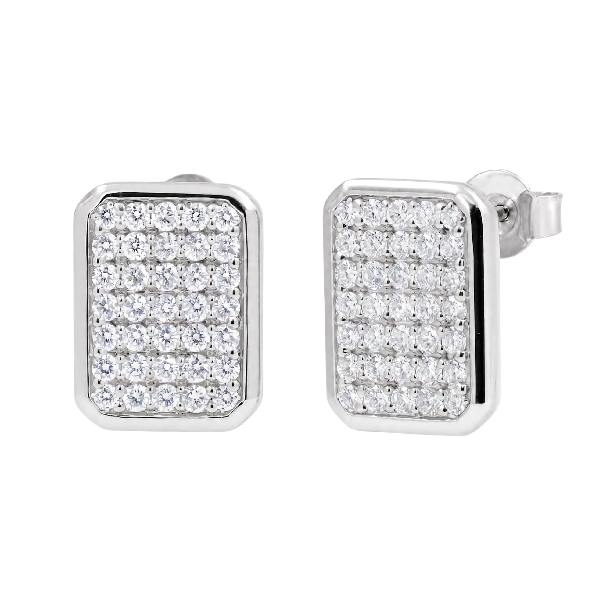 Diamonair Lab-Grown Diamond Stud Earrings for Women | Sterling Silver | Round Cut | Prong Set, Push Back | F Color, VS+ | 1.00 Total Carat Weight | Anniversary, Wedding, Birthday Gift