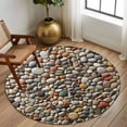 thumbnail image 2 of Round Rug 7Ft Washable Non-Slip, Colorful Stones Circle Area Rugs for Living Room Bedroom, Farmhouse Stones Modern Art Indoor Floor Mats Carpet Runner for Home Decor Aesthetic, 2 of 8