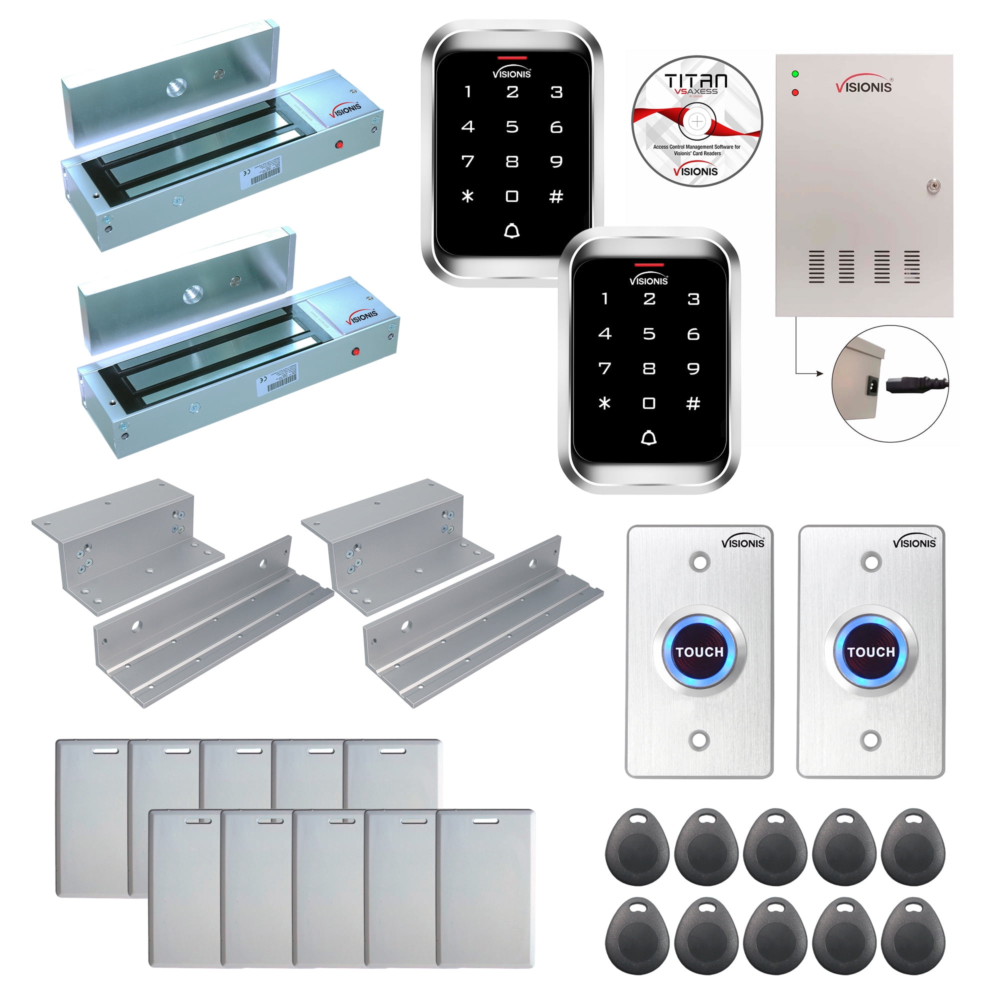 FPC7922 2 Doors Access Control Inswinging Door 1200lbs Maglock Time Attendance TCP/IP Wiegand