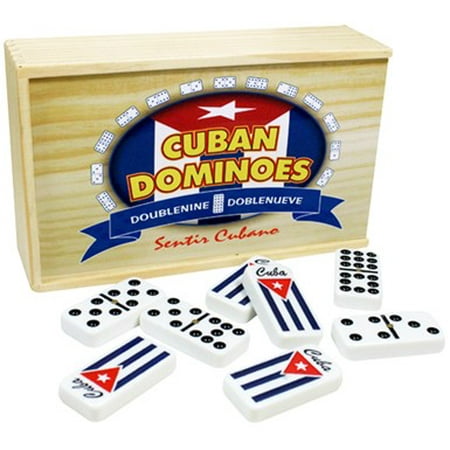 - Cuban Dominoes set double 9. Beautiful wood case.