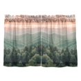 thumbnail image 7 of Yayeee Kitchen Curtains Tier Pair Light Filtering 27"x36" Rod Pocket Short Cafe Window Panel, Mountains at Dawn, 7 of 7