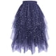thumbnail image 1 of Faldas Largas para las Mujeres de Verano Estrella Primavera Y Verano Falda de Pastel en Capas con Detalle de Lentejuelas de Malla, Falda Larga Irregular de Media Longitud para Diario Informal, 1 of 5