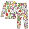 thumbnail image 2 of FORMRS Long Sleeve Top and Pants Pajama Set for Niños 2-Piece Sleepwear, Sizes 18M-8Y, Vegetables Pattern, 2 of 6