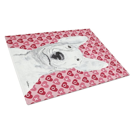 

Caroline s Treasures SC9562LCB Bull Terrier Hearts and Love Glass Cutting Board Large 12H x 16W multicolor