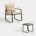 thumbnail image 5 of Asofer 3-PCS Patio Furniture Set, Rocking Bistro Set with Soft Cushion & Coffee Table for Porch, Balcony, Backyard, Beige, 5 of 8