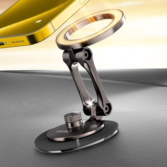 Soporte para teléfono de coche Smolink Tesla, totalmente metálico, magnético, beige