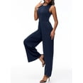 thumbnail image 4 of Vine Women Jumpsuits One Piece Jumpsuits for Women Dressy Casual Outfits Sleeveless Mock Neck Wide Leg Jumpsuits With Pockets S-2XL, 4 of 7