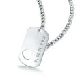 thumbnail image 2 of Men's Custom Necklace Silver Double Layer Personalized Pendant Necklace with Hollow Out Love Heart Jewelry Gift for Father Son Boyfriend, 2 of 5