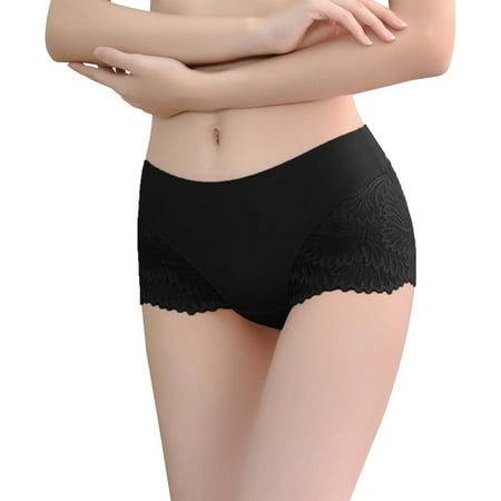 

ZMHEGW 12 Packs Womens Underwear Tummy Control Ladies Fresh And Seamless Ice Silk Low Rise With Hollow Out Lace Triangle Panties