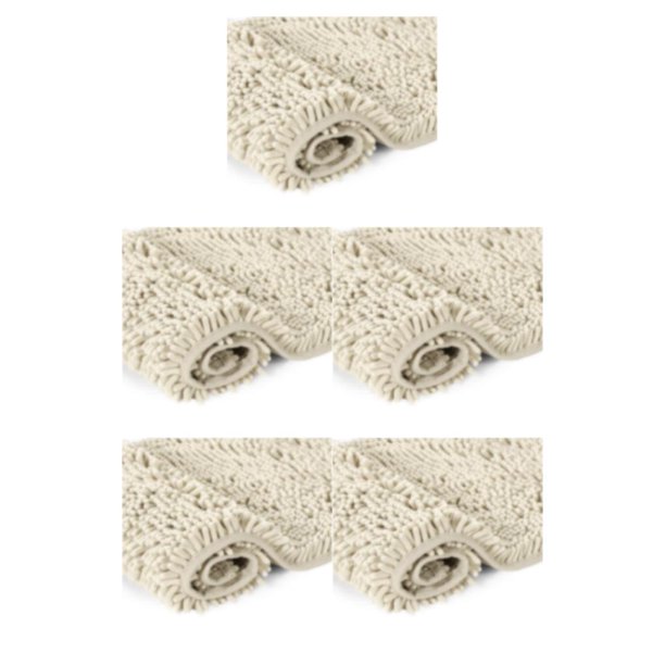 Wosthever Alfombrilla de chenilla sin derramamiento con fuerte absorción de agua exquisita textura hecha a mano baño blanco lechoso 17*24 Type2 NO2