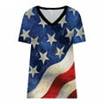 thumbnail image 2 of Jophufed Fashion Summer Tops for Women 2025 Casual T-shirt Star Printed V-Neck Short Sleeve Pullover Tops Blouse Labor Day Sale, 2 of 6