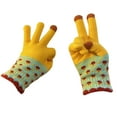 thumbnail image 4 of dianhelloya Jacquard Pattern Patchwork Color Unisex Gloves Winter Thickened Fleece Lining Knitting Gloves 1 Pair Yellow, 4 of 8