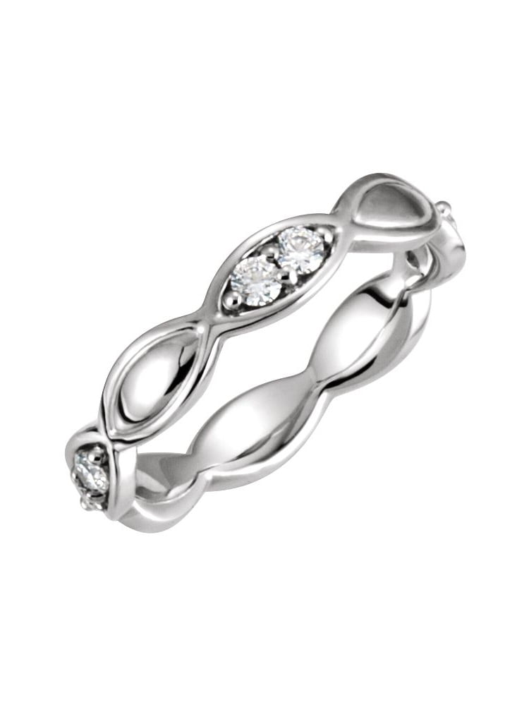 1/3 Ct Diamond Full Eternity Anniversary Wedding Band 10k White Gold Size 7 Ring 