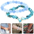thumbnail image 3 of KAKOWELY 2 pulseras de piedra natural para mujer, pulseras de cuentas con dije de mariposa, cadena de mano decorativa para mujer, 3 of 5
