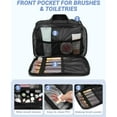 thumbnail image 5 of Travel Toiletry Bag, Puffy Wide-open Quilted Makeup Bag for Women,Lightweight Cosmetic Travel Bag Organizer with Handle for Traveling, Accessories, Essentials Toiletries Black, 5 of 14