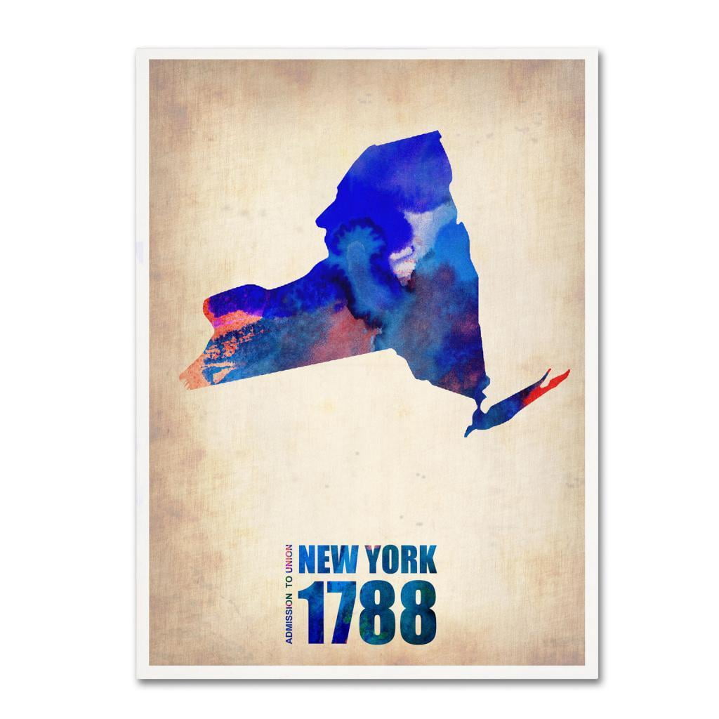 Trademark Fine Art "New York Watercolor Map" Canvas Art by Naxart