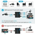 thumbnail image 6 of HDMI Audio Extractor 4K HDMI to Optical 3.5mm AUX Audio Adapter Splitter Converter Support HDCP Dolby Digital DTS 5.1 PCM, 6 of 6