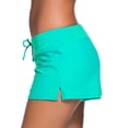 thumbnail image 3 of Bsubseach Womens Swim Shorts Solid Swimsuit Bottoms Quick Dry Swimboard Shorts Side Split with Adjustable Ties, 3 of 4