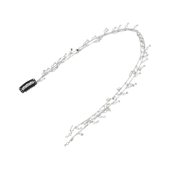 Unique Bargains 1 Pc Braided Hair Chain Sequins Braid Hair Accessories for Women Silver Tone