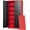 Black Red, variant on YANGLI 71" Tall Metal Storage Locker with Lock & Adjustable Shelves, 2-Door Steel Cabinet for Garage, Home, Office, Warehouse – Black Red (Style B)