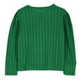 thumbnail image 6 of HAOTAGS Teen Girl's Round-Neck Long-Sleeve Blouse(5-14), Ribbed Knit Shirts Soft Everyday Top Green 11 Years, 6 of 10
